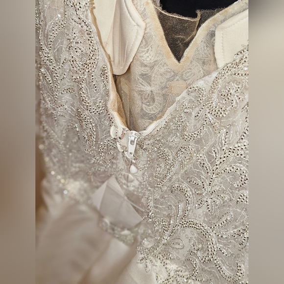 Size 14 beaded Aline wedding dress with pockets unaltered - Picture 7 of 16